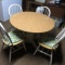 Pedestal Table with White Base & 4 Windsor Chairs