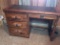 Vintage 4 Drawer “Rawhide” Student Desk with Leather Top