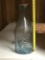 Large 18” tall Blue Cork Top Dairy Milk Glass Bottle with Embossed 1890 + Cow & Star on Bottom