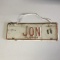 Vintage Metal “Jon” Florida License Plate for Bike