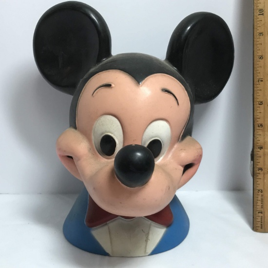1971 Walt Disney Prod. Play Pal Plastics Mickey Mouse Head Coin Bank