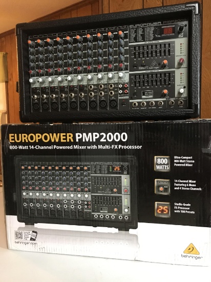 Behringer EUROPOWER PMP2000 800-Watt 14-Channel Powered Mixer w/Multi-FX Processor in Box