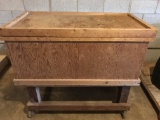 Hand Made Large Rolling Chest with Hinged Top