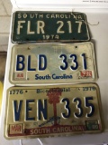 1974 South Carolina License Plate with 2 1980’s license Plates