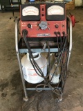 Sun Electric Corp. Volt-Ampere Tester Model VAT-28 on Rolling Stand with Propane Tank