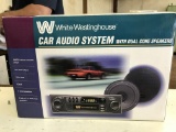 White-Westinghouse Car Audio System with Dual Cone Speakers & Box