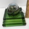 1918 Eclipse Green Glass Inkwell