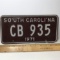 1971 South Carolina License Plate