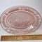 Vintage Cabbage Rose Pink Depression Oval Serving Platter