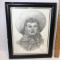 Vintage Dale Adkins Lucille Ball Drawing Print in Frame