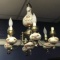 Impressive Ceramic Chandelier with Brass Finish & 6 Lights