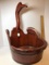 Early 19th Century Wooden Swan Shaped Baby Bath