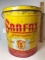 Large Vintage Sanfax Advertisement Can with Lid
