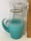 1950’s Frosted West Virginia Glass Pitcher with Gilt Band