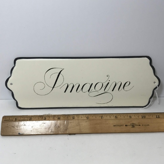 Porcelain “IMAGINE” Sign