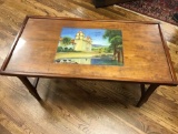 Nice Vintage Wooden Side Table with Glass Top