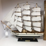 Wooden “Constitution” Sailboat on Base