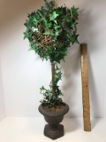 Artificial Vine Wrapped Topiary in Ceramic Planter