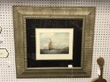 “Outward Bound” Off The Rock Fort and Light House Liverpool Print with Ornate Gilt Print