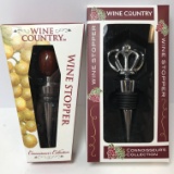 Pair of Wine Country Wine Stoppers in Boxes