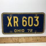 1972 Ohio License Plate