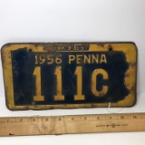 1956 Pennsylvania License Plate