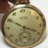 1937-1949 GRUEN Veri-Thin Pocket Watch - Works!