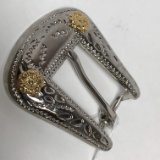 Western 2-Tone Belt Buckle with Rosettes