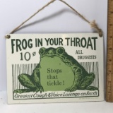 “Frog in Your Throat” Porcelain Sign