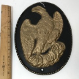 1975 Very Heavy Cast Iron Oval Eagle Wall Hanging