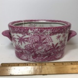 Pink Oriental Porcelain Planter/Bowl