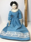 Vintage Large China Doll with Blue Dress