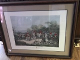 “The Bury Hunt” English Hunting Scene Print Painted by G AGAR, Engraved by F. Bromley