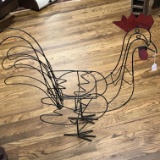 Wrought Iron Rooster Planter Holder