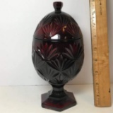 Cris D’Arques Luminaire Ruby Red Glass Egg