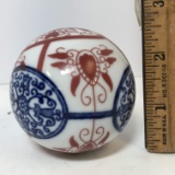 Red, White & Blue Decorative Porcelain Ball