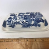 Churchill Blue Willow Lidded Butter Dish