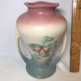 Awesome Large Doubled Handled Wildflower Signed “Hull” Floral Vase