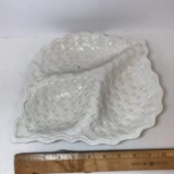 Italian 3 Part Serving Dish with Basket Weave Design