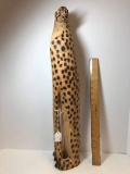 Tall Hand Carved Wooden Cheetah - Made in Zimbabwe