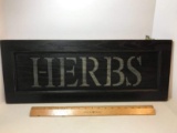 Wooden “Herbs” Sign