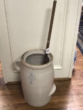 Antique Louisville Pottery with Indian Head Churn with Dasher
