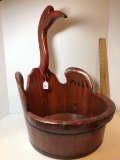 Early 19th Century Wooden Swan Shaped Baby Bath