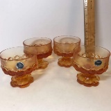 Set of 4 Madeira Franciscan Crystal Pedestal Glasses