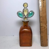 Beautiful Art Glass Bottle with Stopper