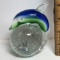 Adorable Art Glass Dolphin Paperweight