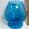 Pedestal Blue Glass Vase