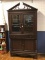 Vintage Mahogany Display Cabinet with Drawer