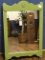 Wooden Wall Mirror Painted Green