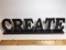 “Create” Wooden Desk Top Sign